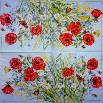 132 Anemonen, Mohn - 3-lagig (gelb) - Ihr